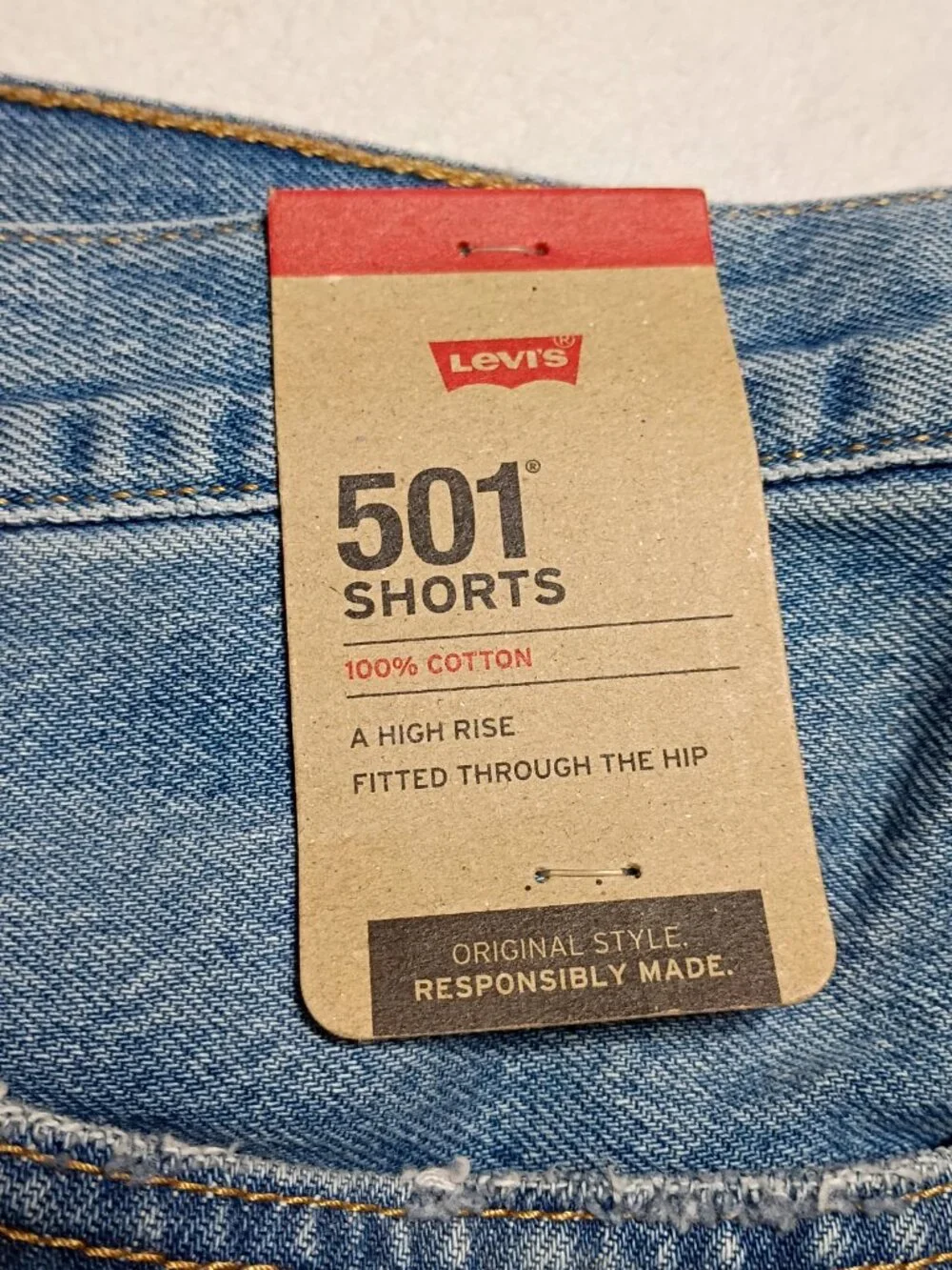 Levi's 501 Original Distressed High Rise Jean Shorts - 24W
